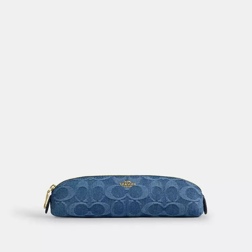 Coach Pencil Case In Signature Denim (Blue) - Picture 2 of 5